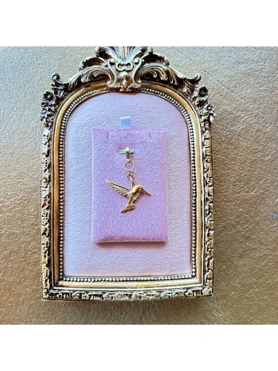Hummingbird Charm 18K PVD Gold Stainless Steel Lobster Claw Clasp Waterproof - Picture 2 of 11